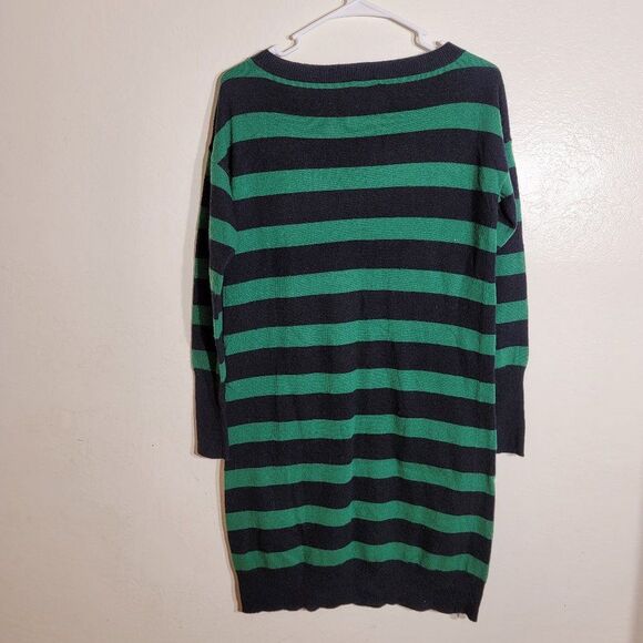 J. Crew Green Navy Striped Crewneck Sweater Dress Cashmere Wool Nylon sz XS GUC - Picture 8 of 8